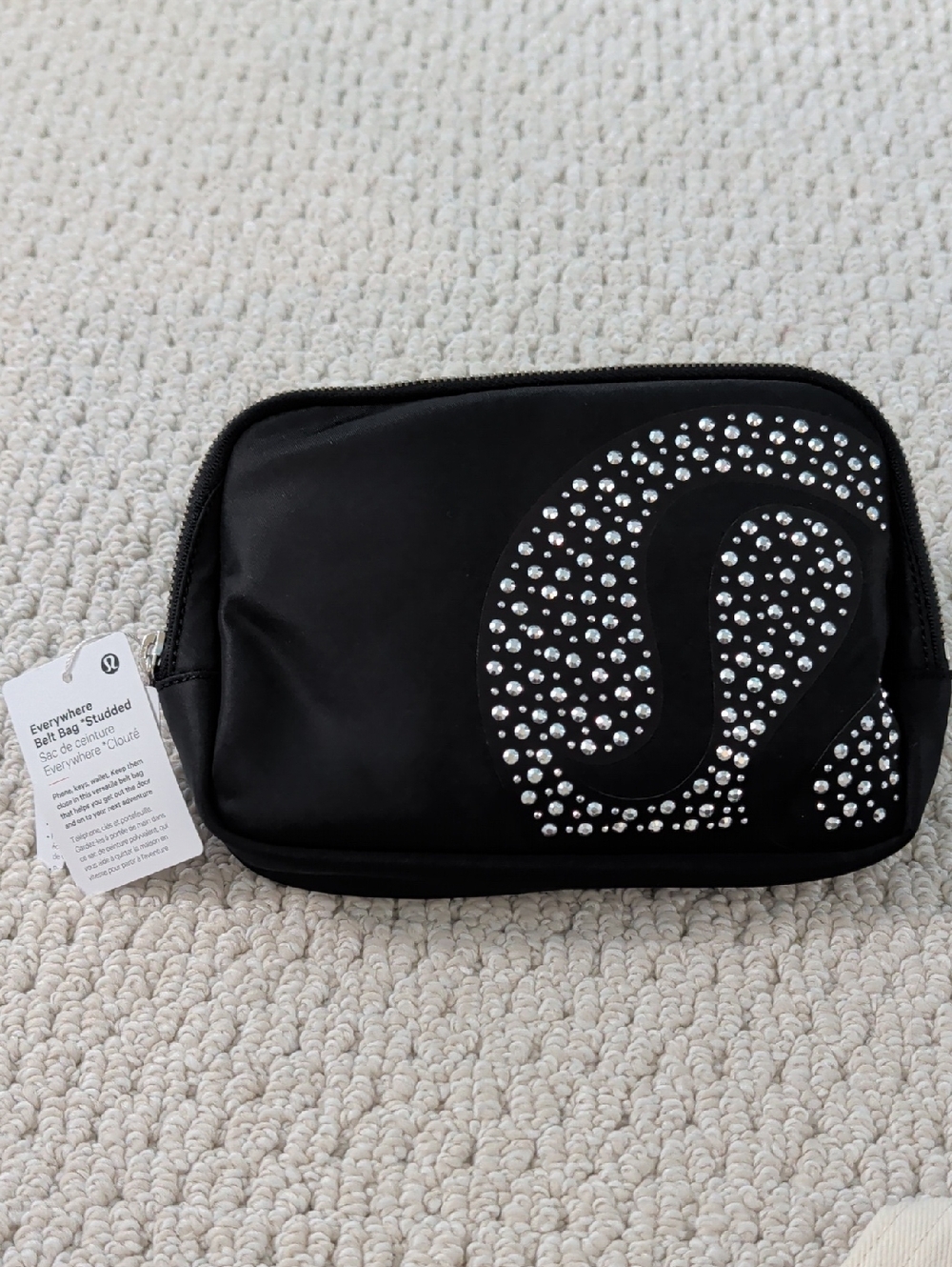 lululemon athletica Black Studded Logo Cosmetic Pouch